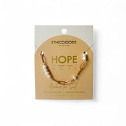 Morse Code Pearl & Gold Chain Necklace - Hope