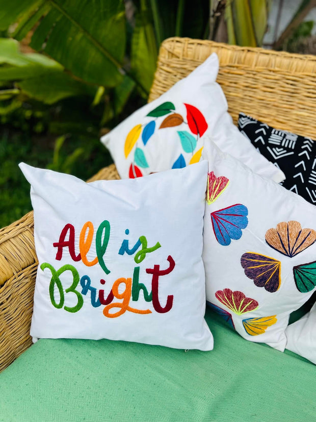 Embroidered Pillow Cover - Bright