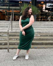 Jillian Dress in Dark Green - Mango + Main