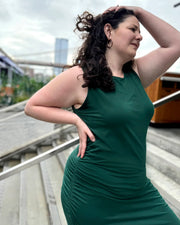 Jillian Dress in Dark Green - Mango + Main