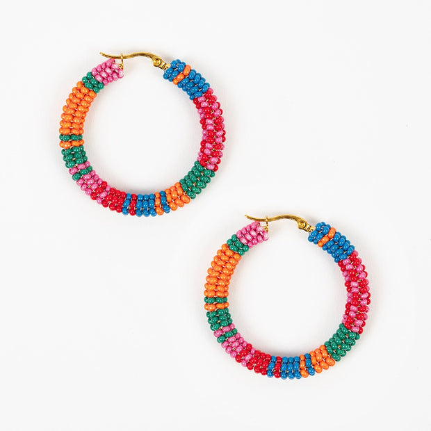 Patchwork Hoop Earrings - Juicy Fruit