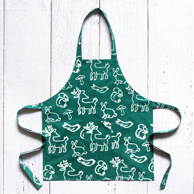 Kids Apron - Green Critters