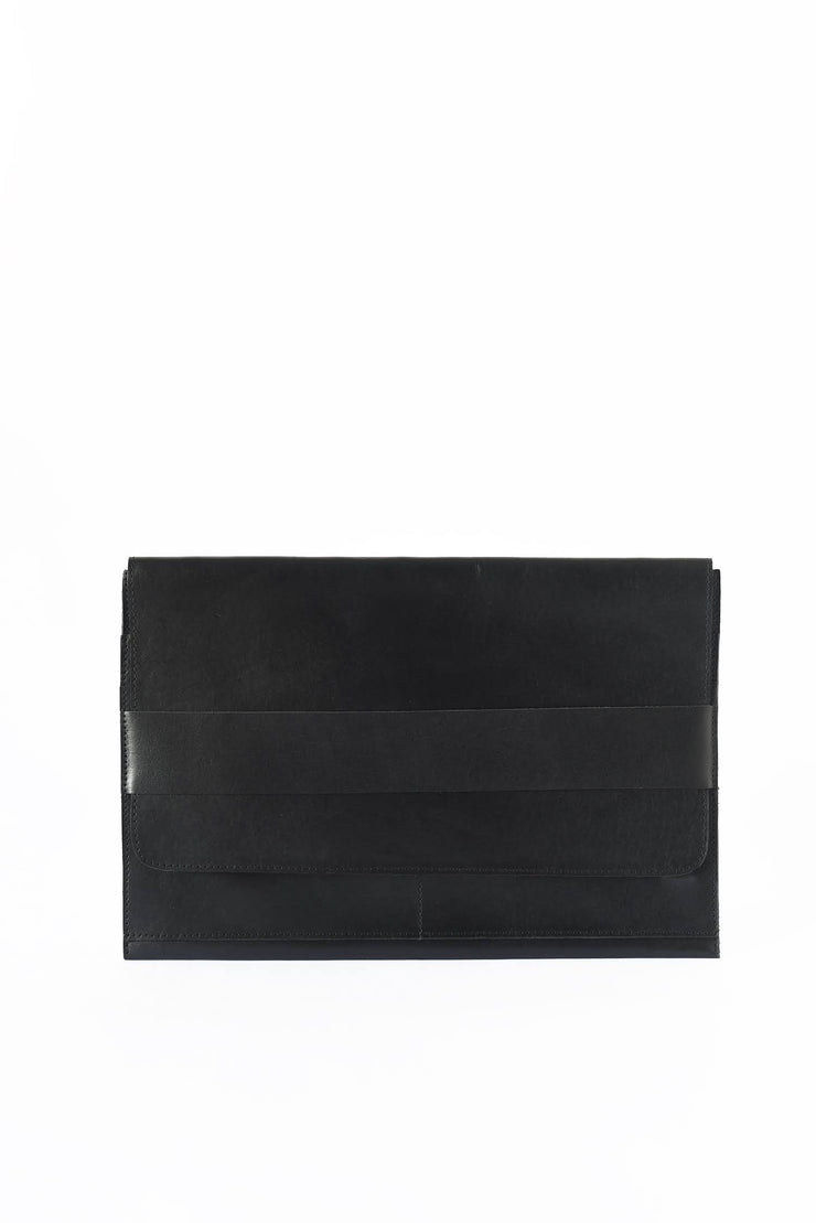 Leather Laptop Sleeve - Black