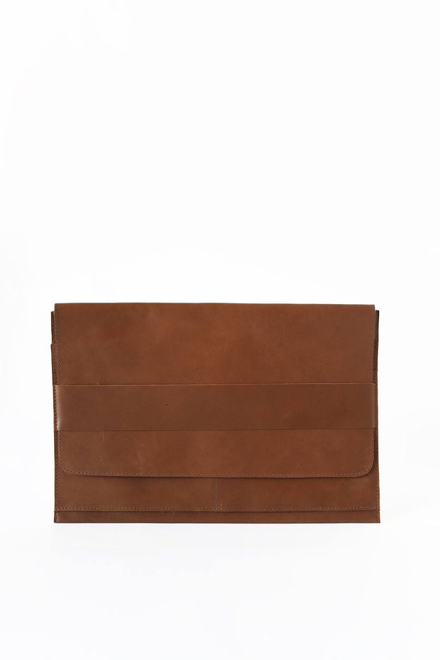 Leather Laptop Sleeve - Cognac
