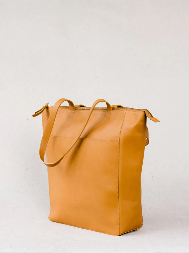 Lari Zip-Top Tote - Cognac