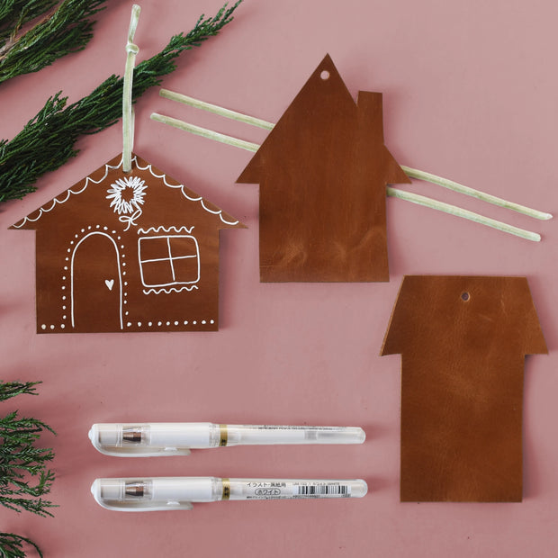 DIY Leather Gingerbread House Ornaments Kits