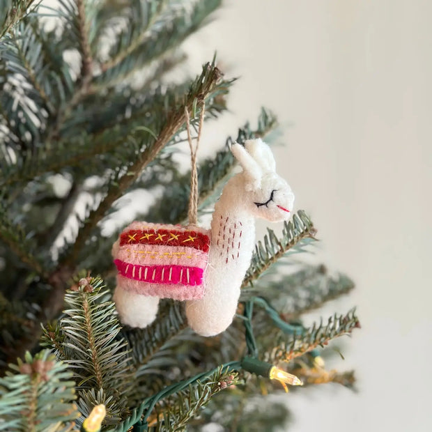 Llama Felt Ornament