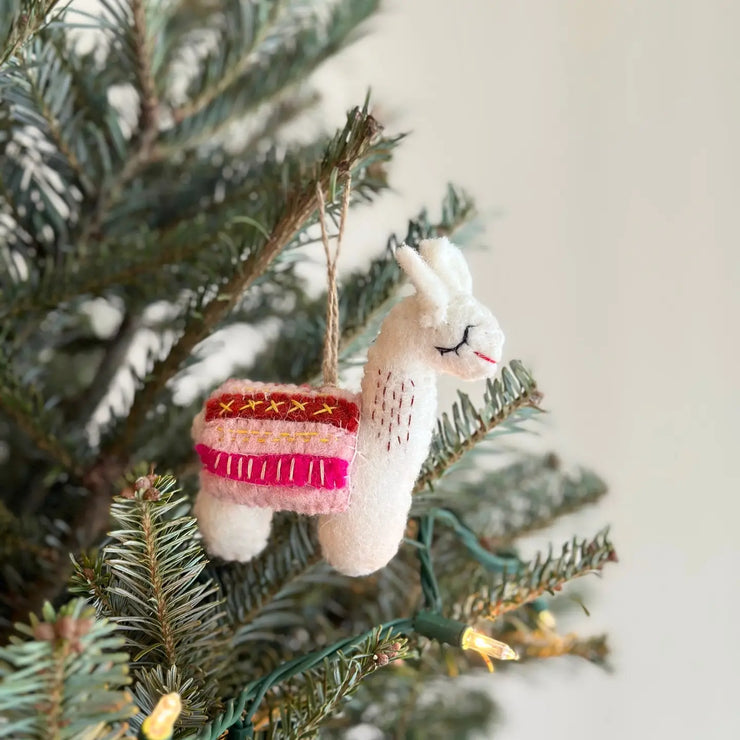 Llama Felt Ornament