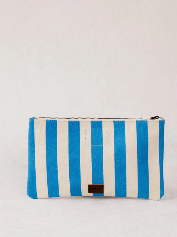 Marlow Canvas Clutch - Blue Stripe