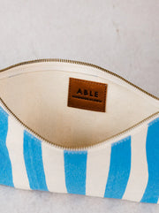 Marlow Canvas Clutch - Blue Stripe - Mango + Main