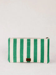 Marlow Canvas Clutch - Green Stripe - Mango + Main