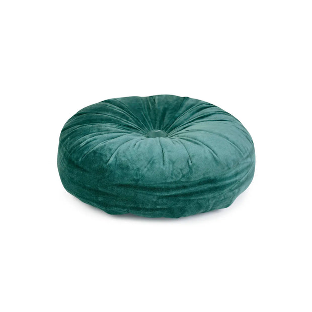 Mini Velvet Round Pillow - Evergreen