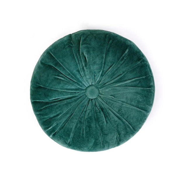 Mini Velvet Round Pillow - Evergreen