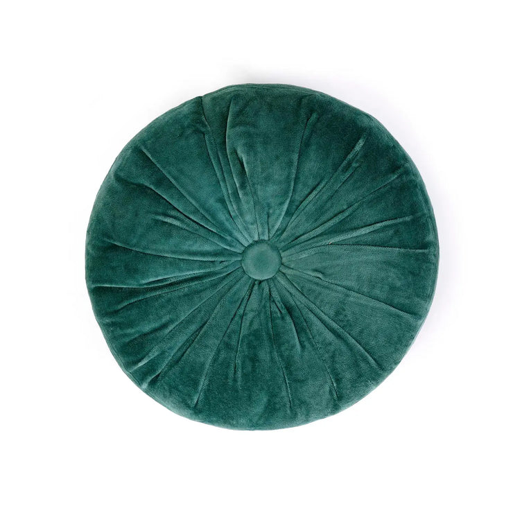 Mini Velvet Round Pillow - Evergreen