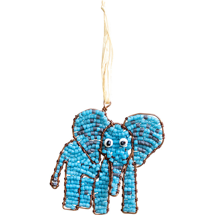 Recycled Glass Elephant Ornament