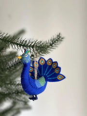 Peacock Felt Ornament