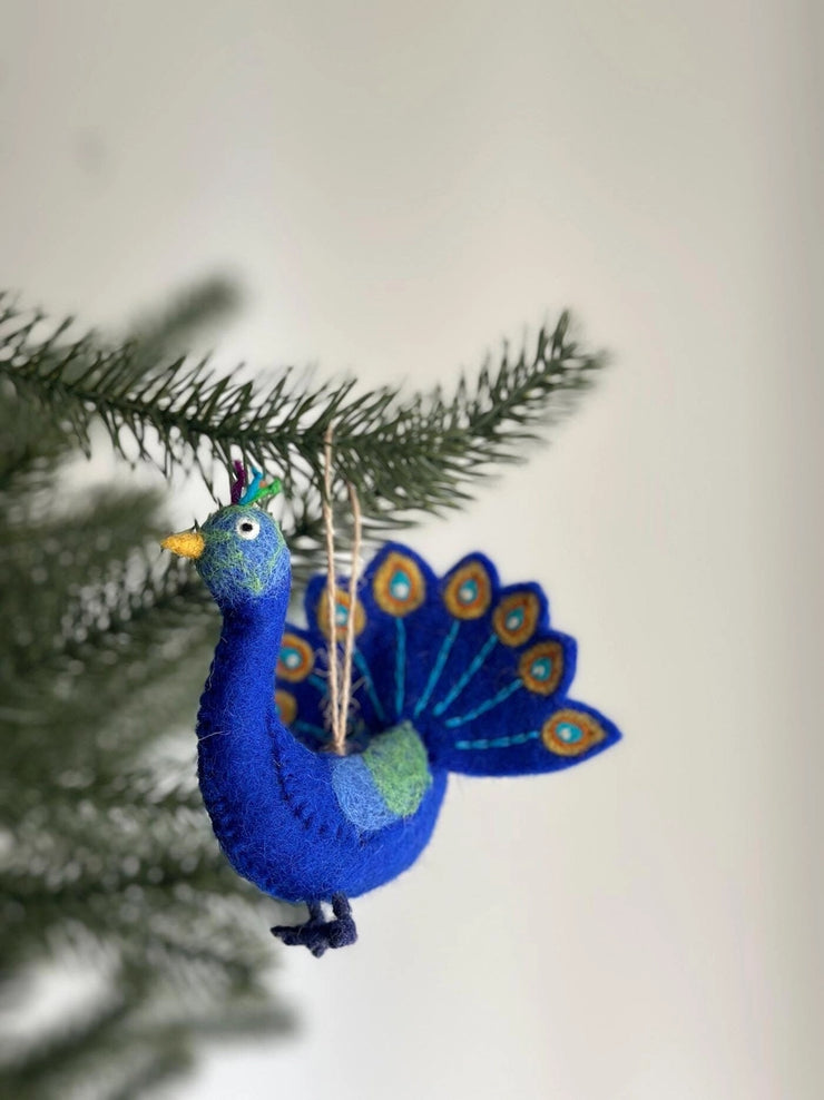 Peacock Felt Ornament