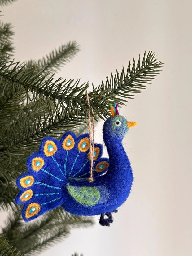 Peacock Felt Ornament