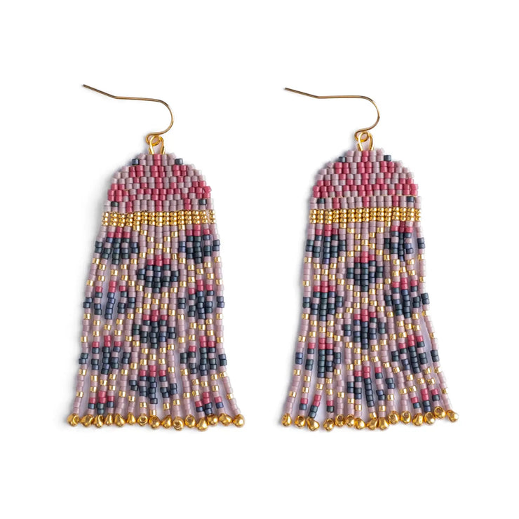 Brocade Garden Earrings - Lilac/Teal