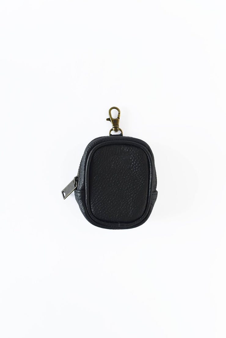 Leather Pouch Charm - Black