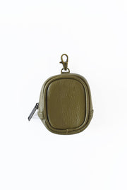 Leather Pouch Charm - Olive