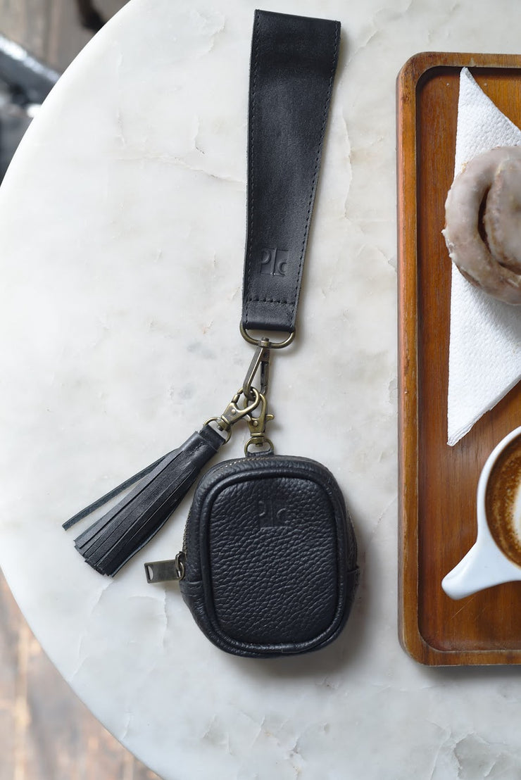 Leather Tassel Charm - Black