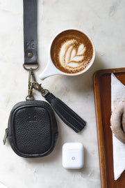 Leather Pouch Charm - Cognac