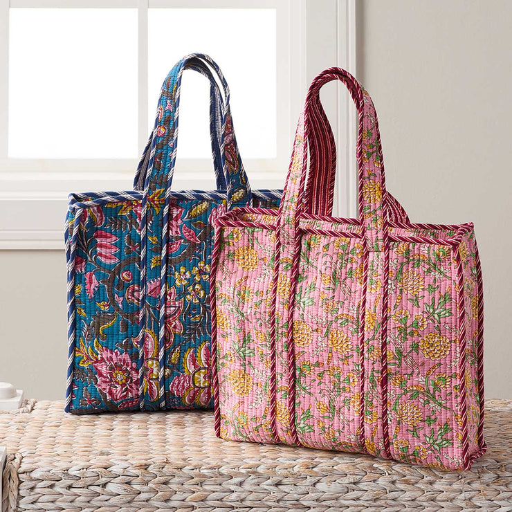 Marigold Blush Quilted Tote Bag