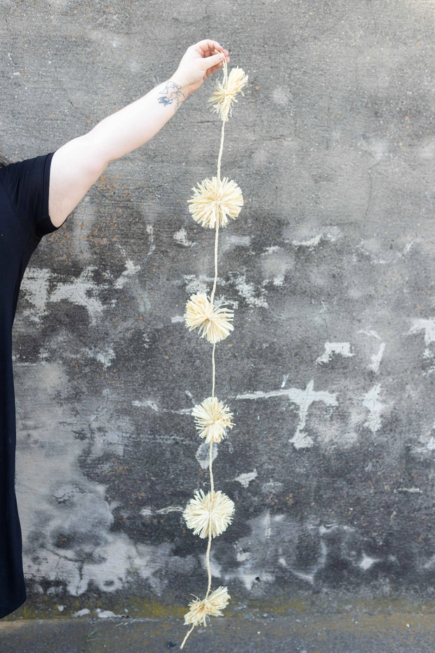 Raffia Pom Pom Garland