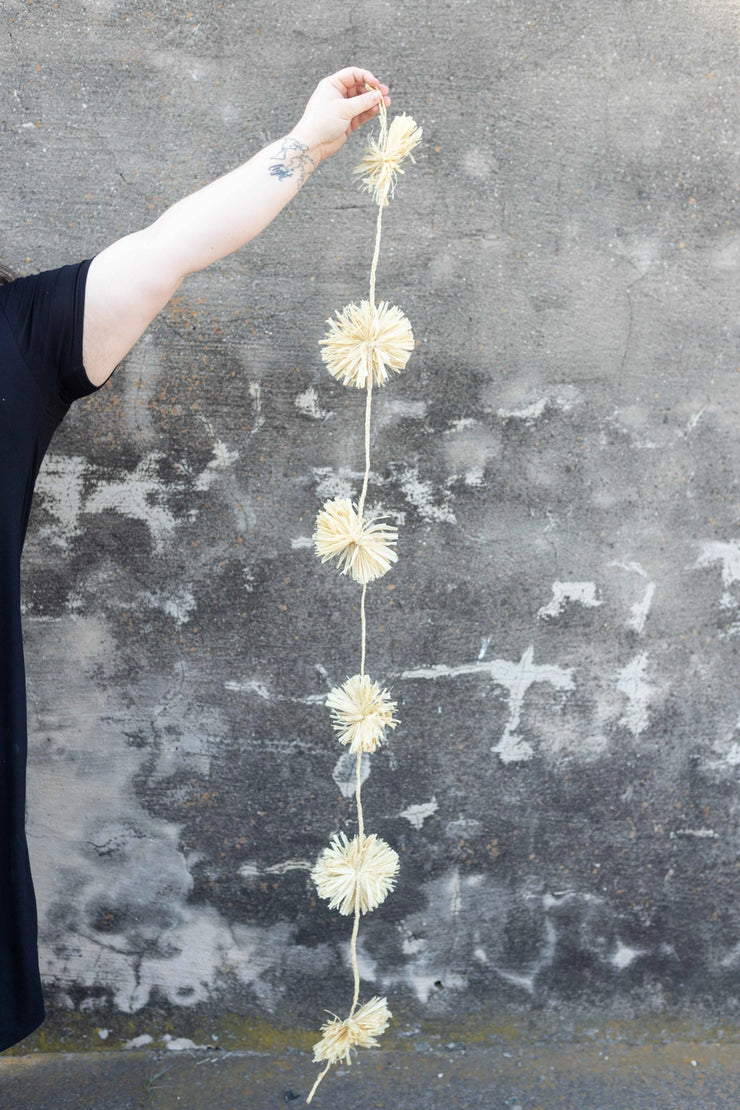 Raffia Pom Pom Garland