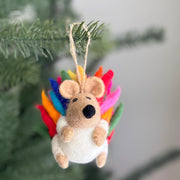 Rainbow Hedgehog Felt Ornament