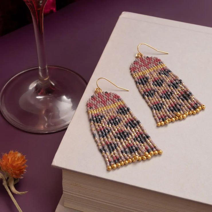 Brocade Garden Earrings - Lilac/Teal