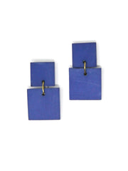 Square Marble Earrings - Ultramarine
