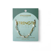 Morse Code Pearl & Gold Chain Necklace - Strength