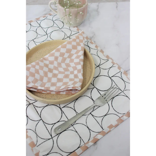 Checkered Table Napkins - Set of 4