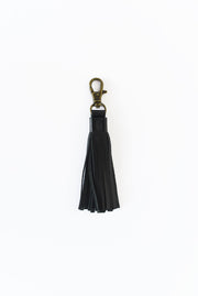 Leather Tassel Charm - Black