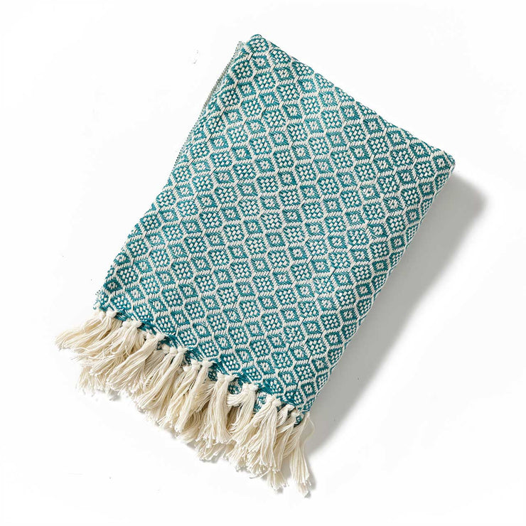 Teal Diamond Recycled Bottle Throw Blanket