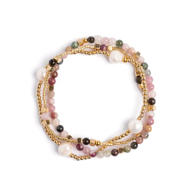 Gem & Pearl Miyuki Stretch Bracelets - Set of 3
