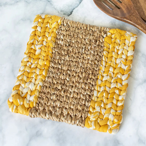 Water Hyacinth Trivet - Gold