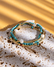 Gem & Pearl Miyuki Stretch Bracelets - Set of 3