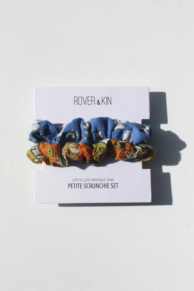 Recycled Sari Petite Scrunchies - Set of 2