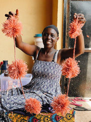 Raffia Pom Pom Garland