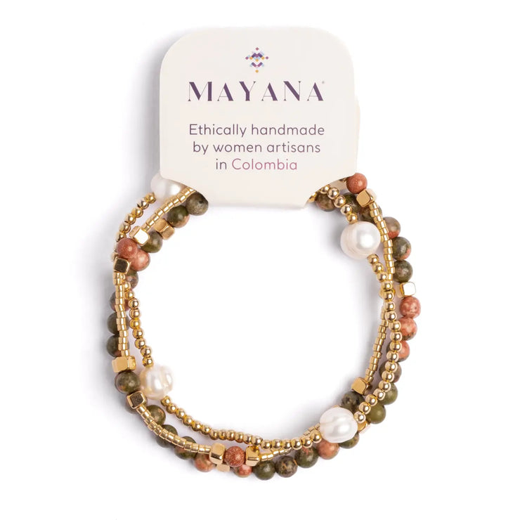 Gem & Pearl Miyuki Stretch Bracelets - Set of 3