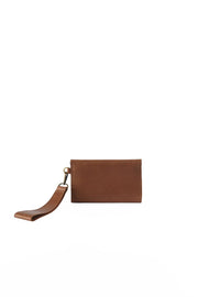 Leather Wallet Wristlet - Cognac
