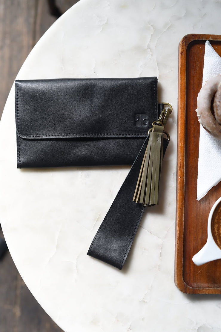 Leather Tassel Charm - Black