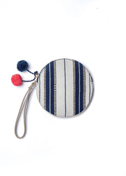 Woven Circle Pouch Wristlet