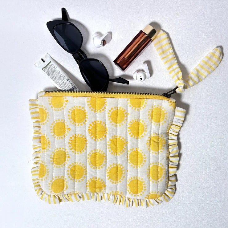 Flat Frill Pouch - Yellow