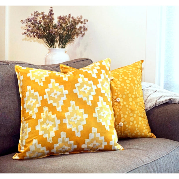 Pillow Cover - Gold Ikat - Mango + Main