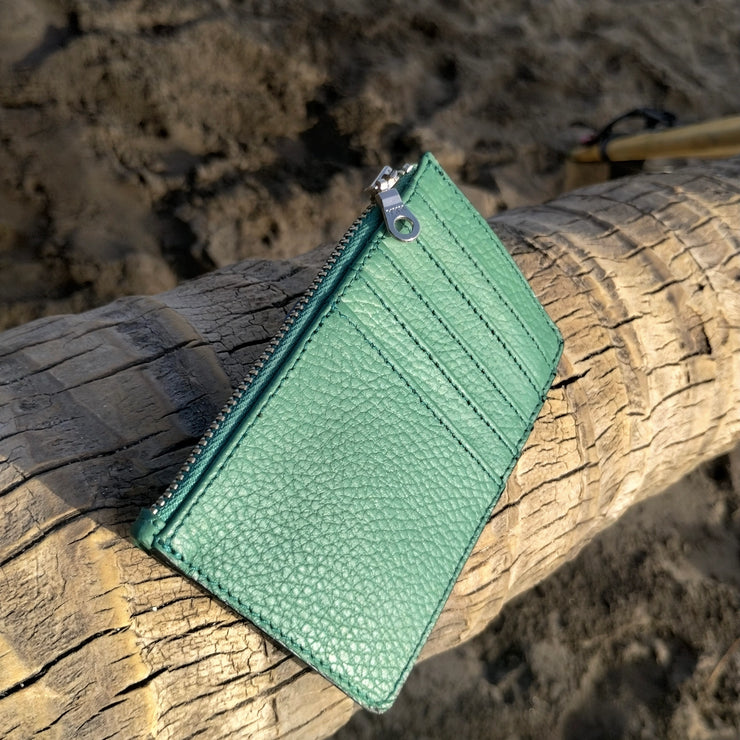 Leather Zipper Wallet - Forest Green - Mango + Main