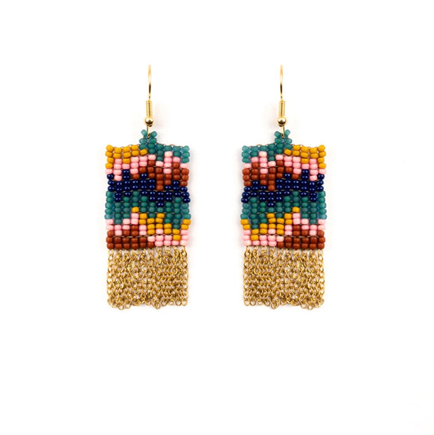 Rhythm Fringe Earrings - Deep Pop